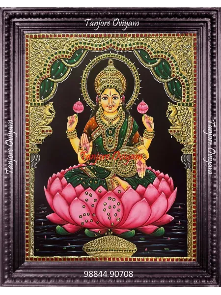 Traditional Gajalakshmi Tanjore Painting